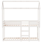 Lit superposé sans matelas blanc 90x190 cm bois de pin massif