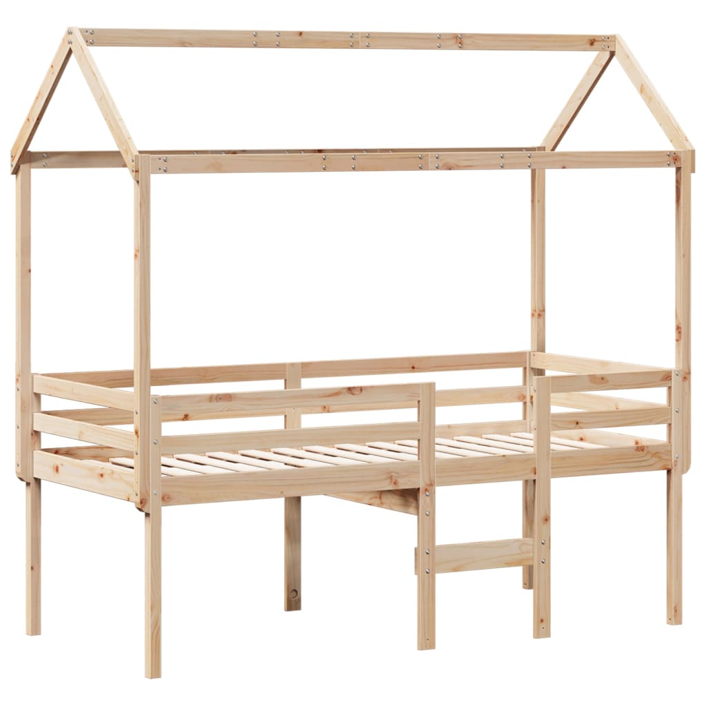 Lit haut sans matelas 90x200 cm bois de pin massif