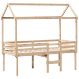 Lit haut sans matelas 90x200 cm bois de pin massif