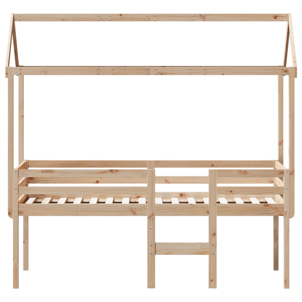 Lit haut sans matelas 90x200 cm bois de pin massif