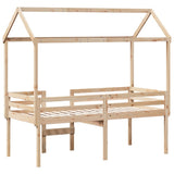 Lit haut sans matelas 90x200 cm bois de pin massif