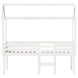 Lit haut sans matelas blanc 90x200 cm bois de pin massif