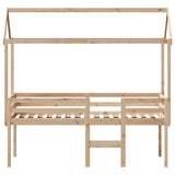 Lit haut sans matelas 80x200 cm bois de pin massif