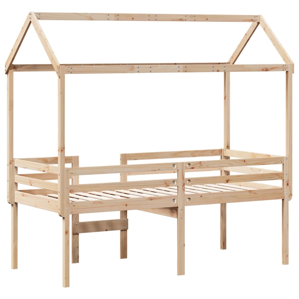 Lit haut sans matelas 80x200 cm bois de pin massif