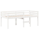 High bed without mattress white 80x200 cm solid pine wood