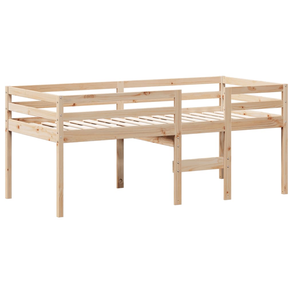 Lit haut sans matelas 75x190 cm bois de pin massif