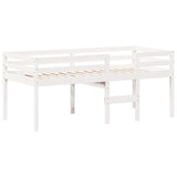 Lit haut sans matelas blanc 75x190 cm bois de pin massif