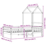 Cadre de lit avec toit sans matelas 100x200 cm