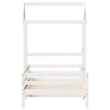 Bed frame with roof without mattress white 100x200 cm