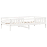 Bed frame with roof without mattress white 100x200 cm