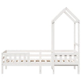 Bed frame with roof without mattress white 100x200 cm