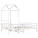 Bed frame with roof without mattress white 100x200 cm