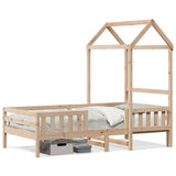 Bed frame with roof without mattress 90x200 cm