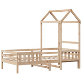 Bed frame with roof without mattress 90x200 cm