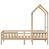 Bed frame with roof without mattress 90x200 cm