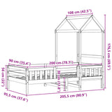 Bed frame with roof without mattress 90x200 cm