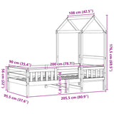 Cadre de lit avec toit sans matelas blanc 90x200 cm