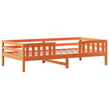 Cadre de lit avec toit sans matelas cire marron 90x200 cm