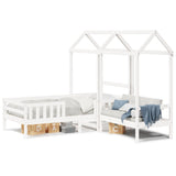 Bed and bench set with roof without mattress 90x200 cm