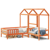 Bed and bench set with roof without mattress 90x200 cm