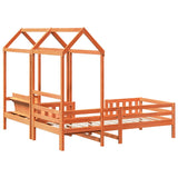 Bed and bench set with roof without mattress 90x200 cm