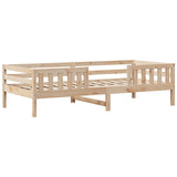 Bed and bench set with roof without mattress 90x190 cm