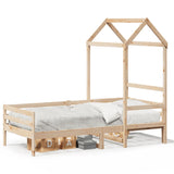 Lit de jour avec toit sans matelas 90x200 cm bois massif