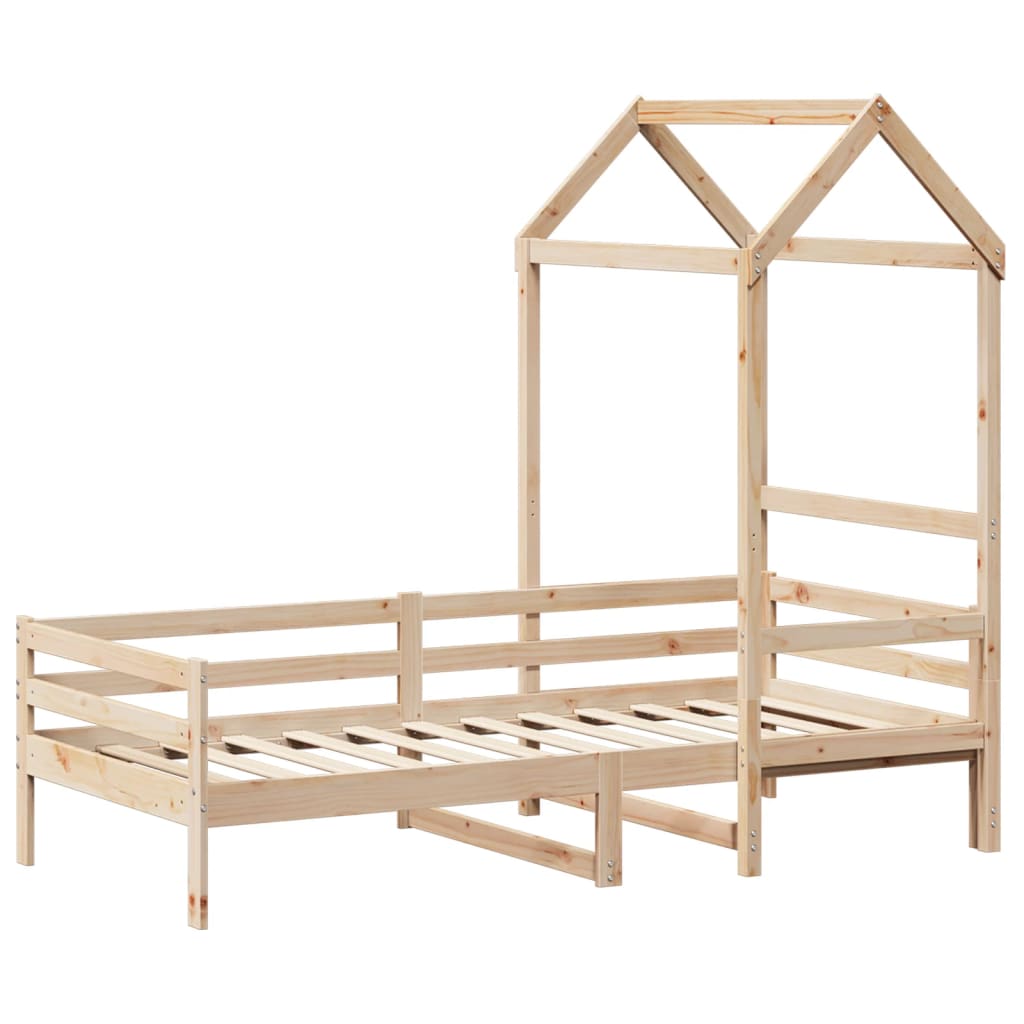 Lit de jour avec toit sans matelas 90x200 cm bois massif