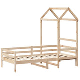 Lit de jour avec toit sans matelas 90x200 cm bois massif