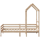 Day bed with roof without mattress 90x200 cm solid wood