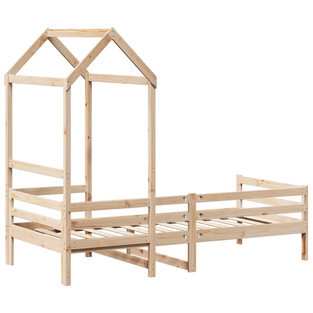 Lit de jour avec toit sans matelas 90x200 cm bois massif