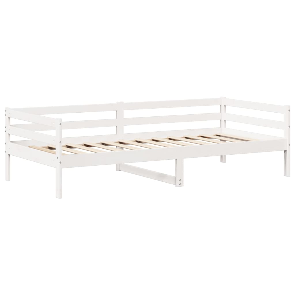 Lit de jour avec toit sans matelas blanc 90x200 cm bois massif