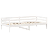 Lit de jour avec toit sans matelas blanc 90x200 cm bois massif