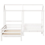 Daybed and bench set with roof without mattress white