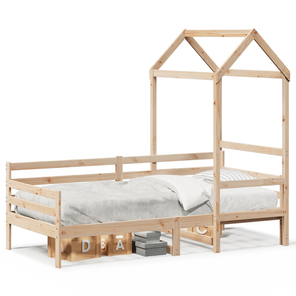 Lit de jour avec toit sans matelas 90x200 cm bois massif