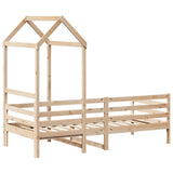 Day bed with roof without mattress 90x200 cm solid wood