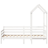 Lit de jour avec toit sans matelas blanc 90x200 cm bois massif