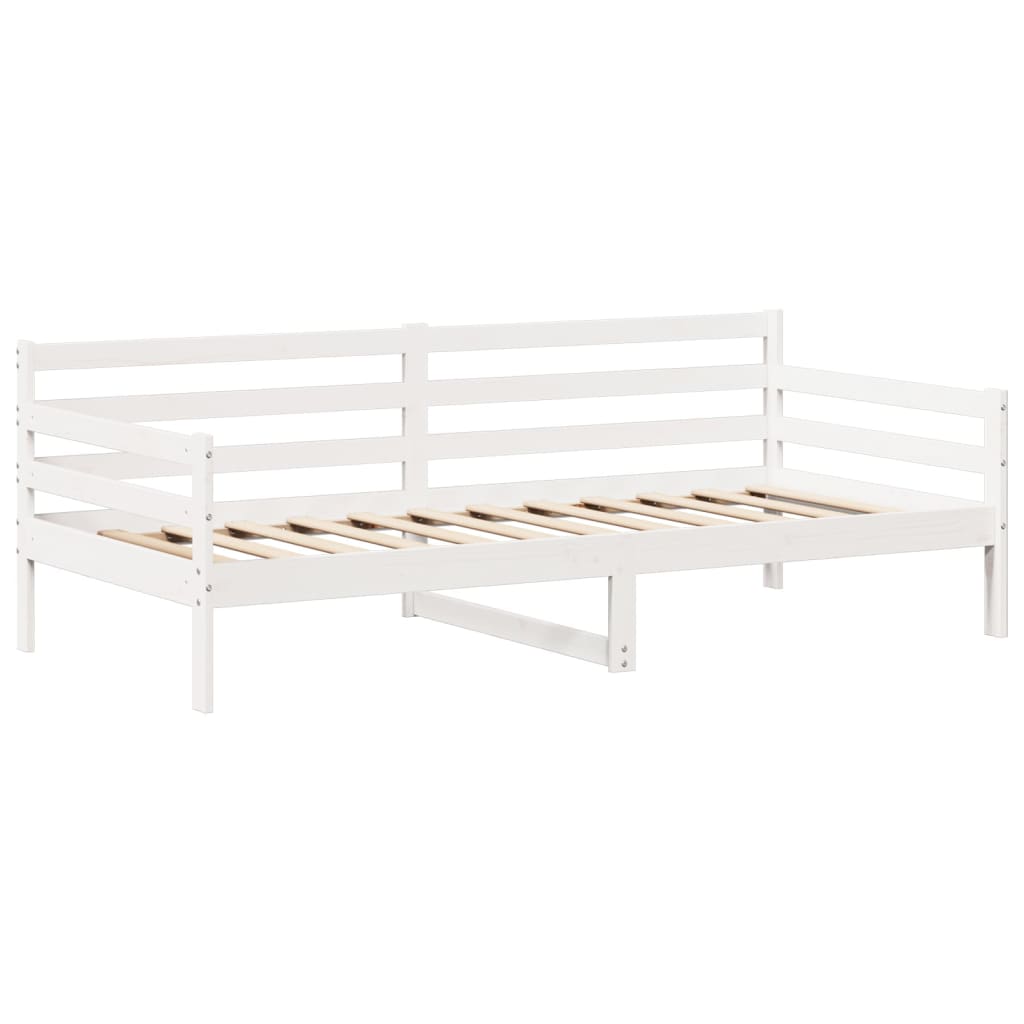 Day bed with roof without mattress white 90x200 cm solid wood