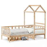 Day bed with roof without mattress 90x200 cm solid wood