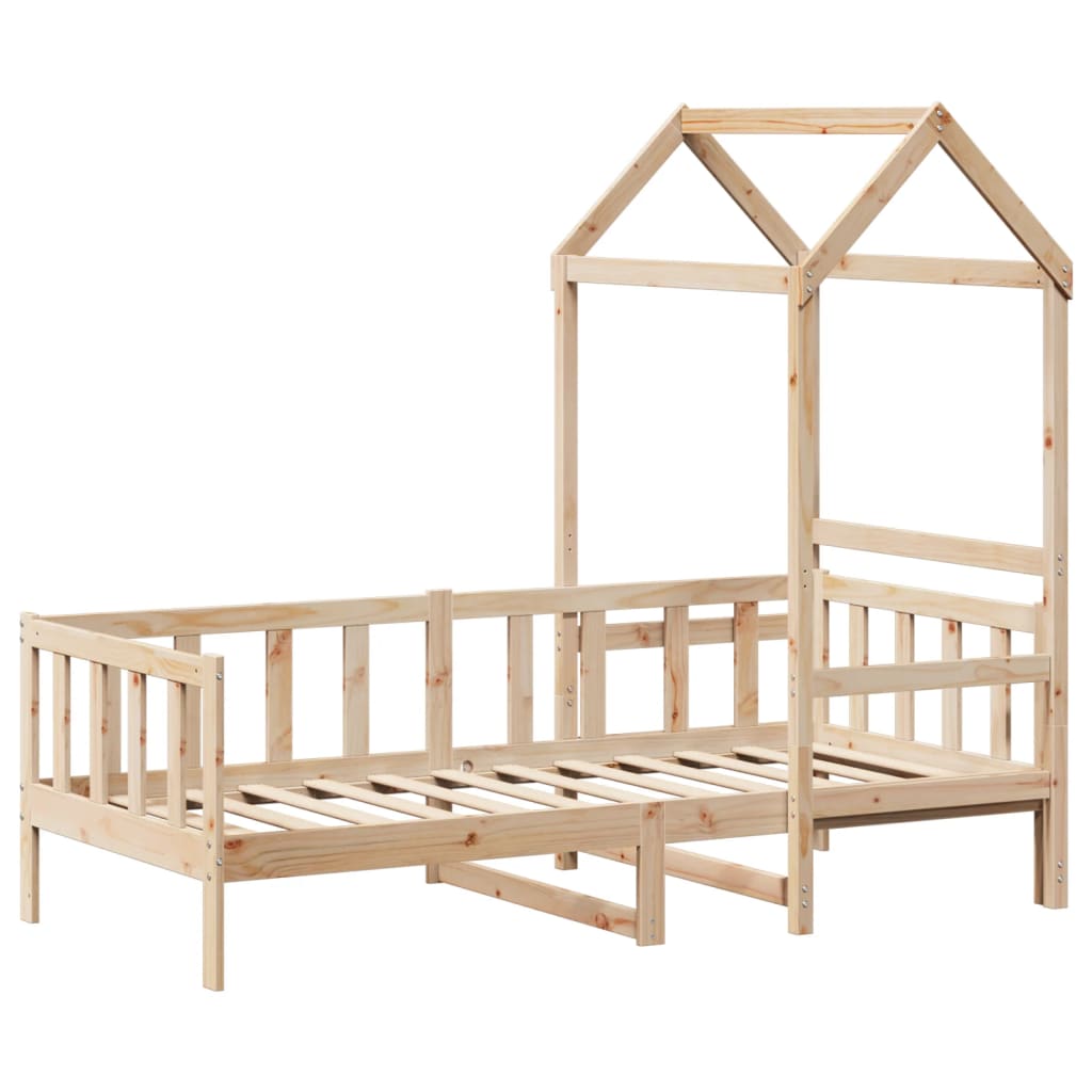 Day bed with roof without mattress 90x200 cm solid wood