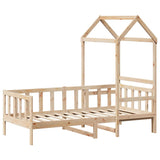 Day bed with roof without mattress 90x200 cm solid wood