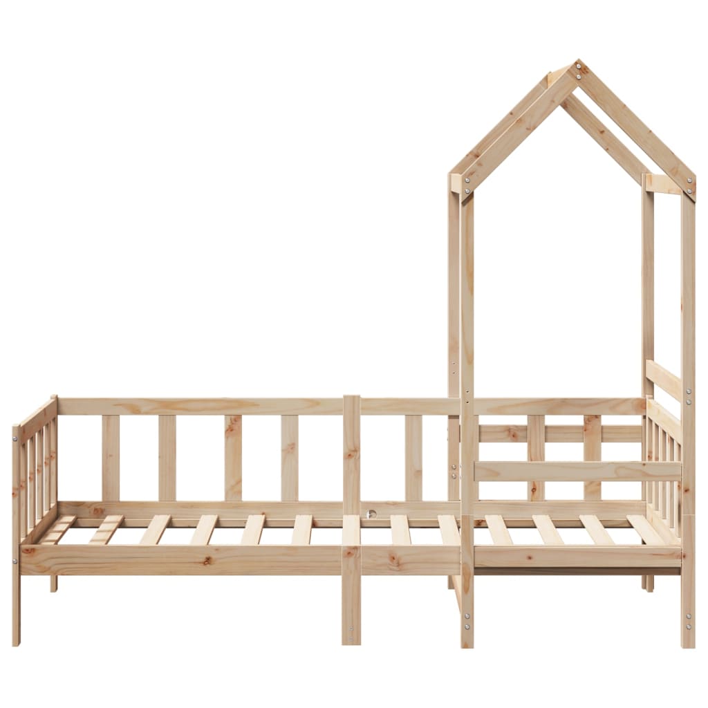 Day bed with roof without mattress 90x200 cm solid wood