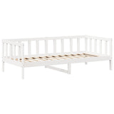 Lit de jour avec toit sans matelas blanc 90x200 cm bois massif