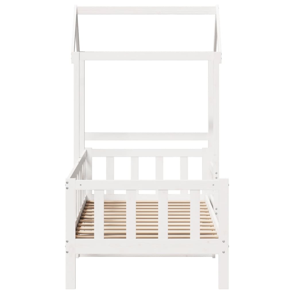 Day bed with roof without mattress white 90x200 cm solid wood