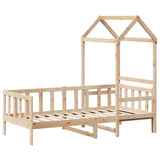 Day bed with roof without mattress 90x190 cm solid wood