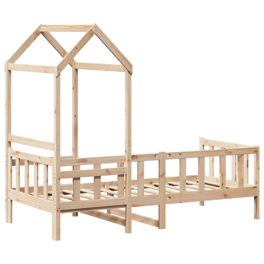 Lit de jour avec toit sans matelas 90x190 cm bois massif