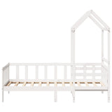 Day bed with roof without mattress white 90x190 cm solid wood