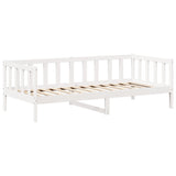 Lit de jour avec toit sans matelas blanc 90x190 cm bois massif