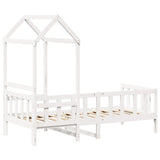 Day bed with roof without mattress white 90x190 cm solid wood