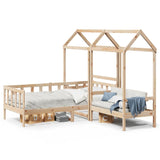 Daybed and bench set with roof without mattress